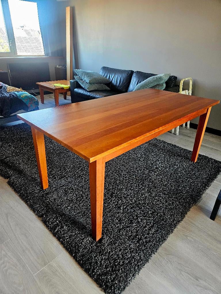 Massief houten tafel, kersenhout, Huis en Inrichting, Tafels | Eettafels, Ophalen, 50 tot 100 cm, Zo goed als nieuw, Vijf personen of meer