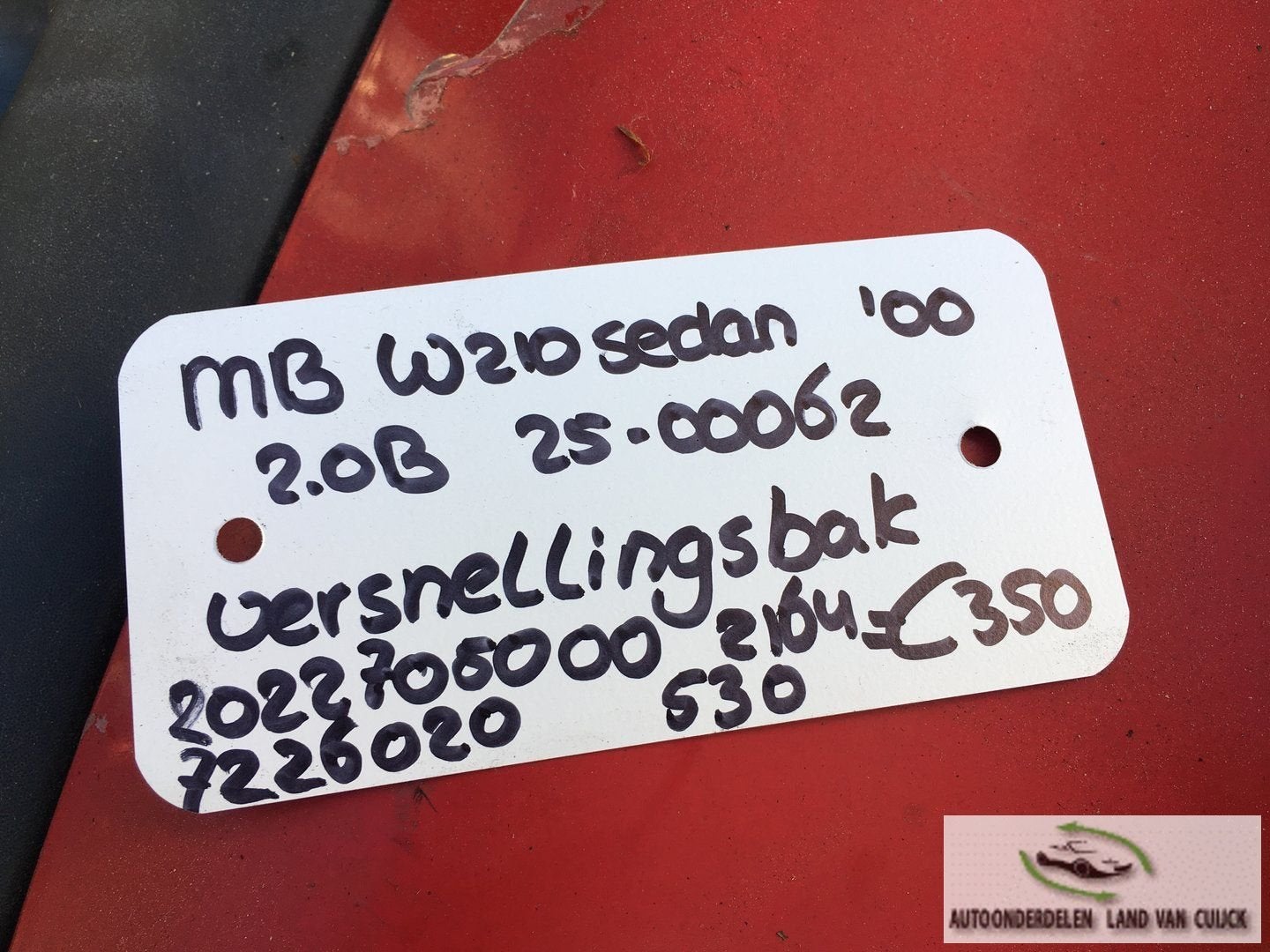 Mercedes W210 sedan 2.0 B 2000  wagennr 2500062 Versnellings, Ophalen, Gebruikt, -, -