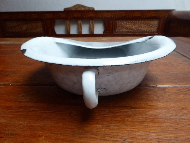 Vintage emaille bedpan, gewolkt, Antiek en Kunst, Ophalen of Verzenden