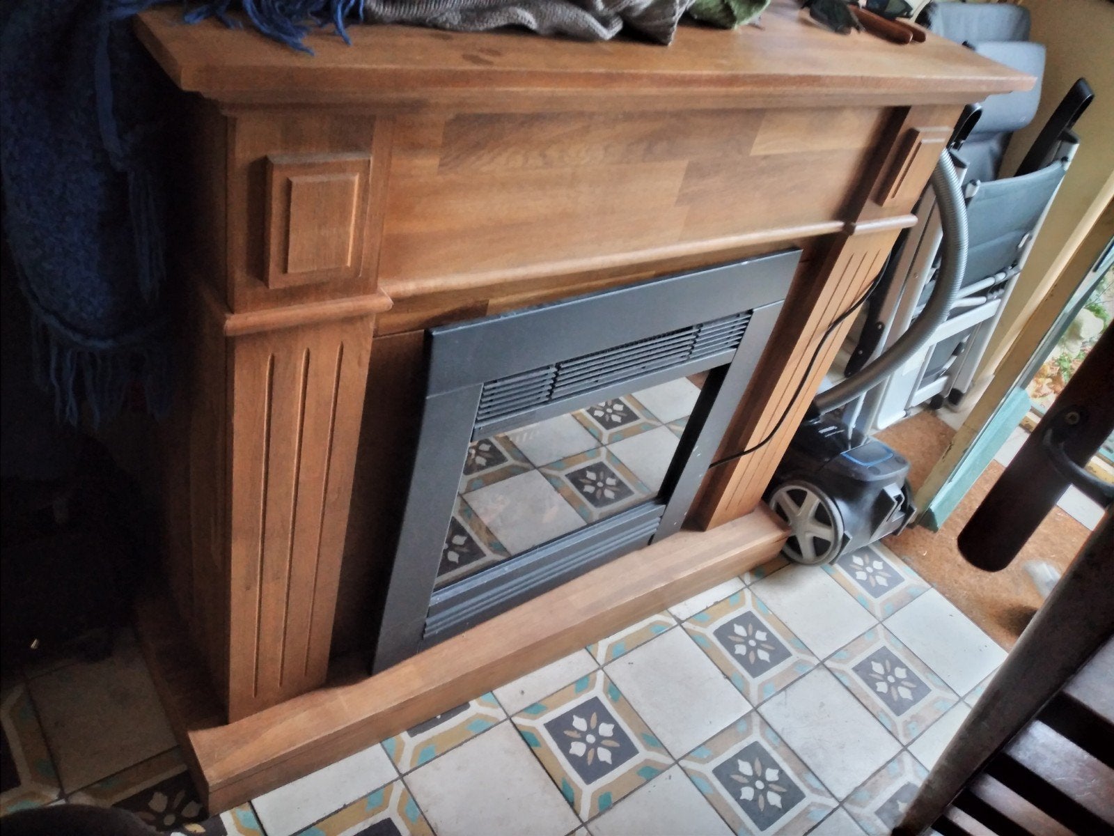 Elektrische haard met houten ombouw, Ophalen of Verzenden