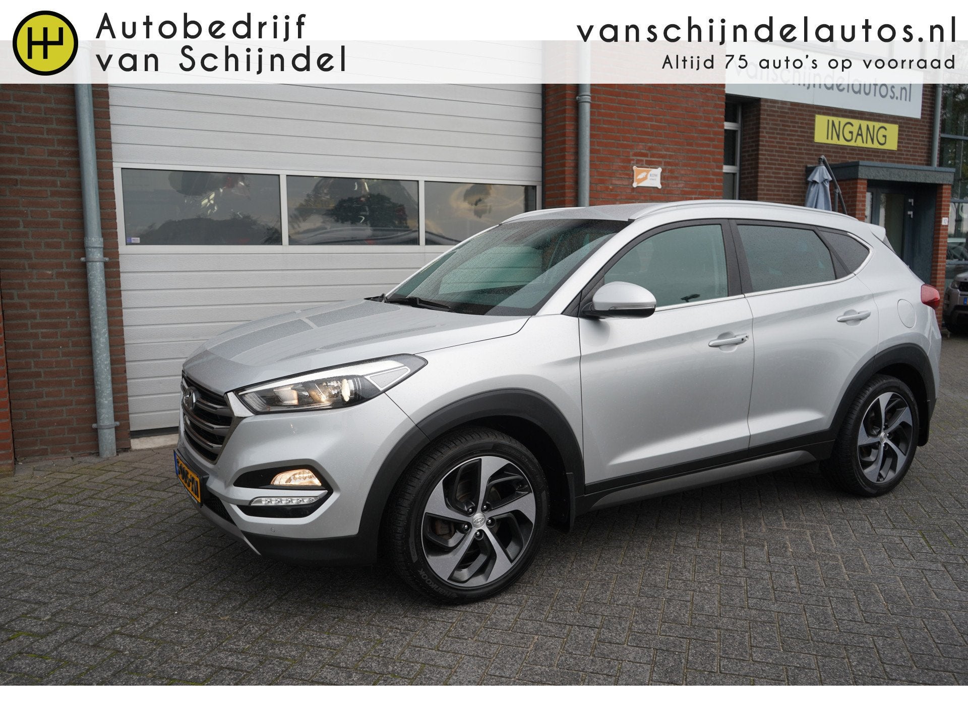 Hyundai Tucson 1.6 T-GDI 177PK 4WD PREMIUM TREKHAAK LEDER ST, Auto's, Dealer onderhouden, Gebruikt, 4 cilinders, Leder