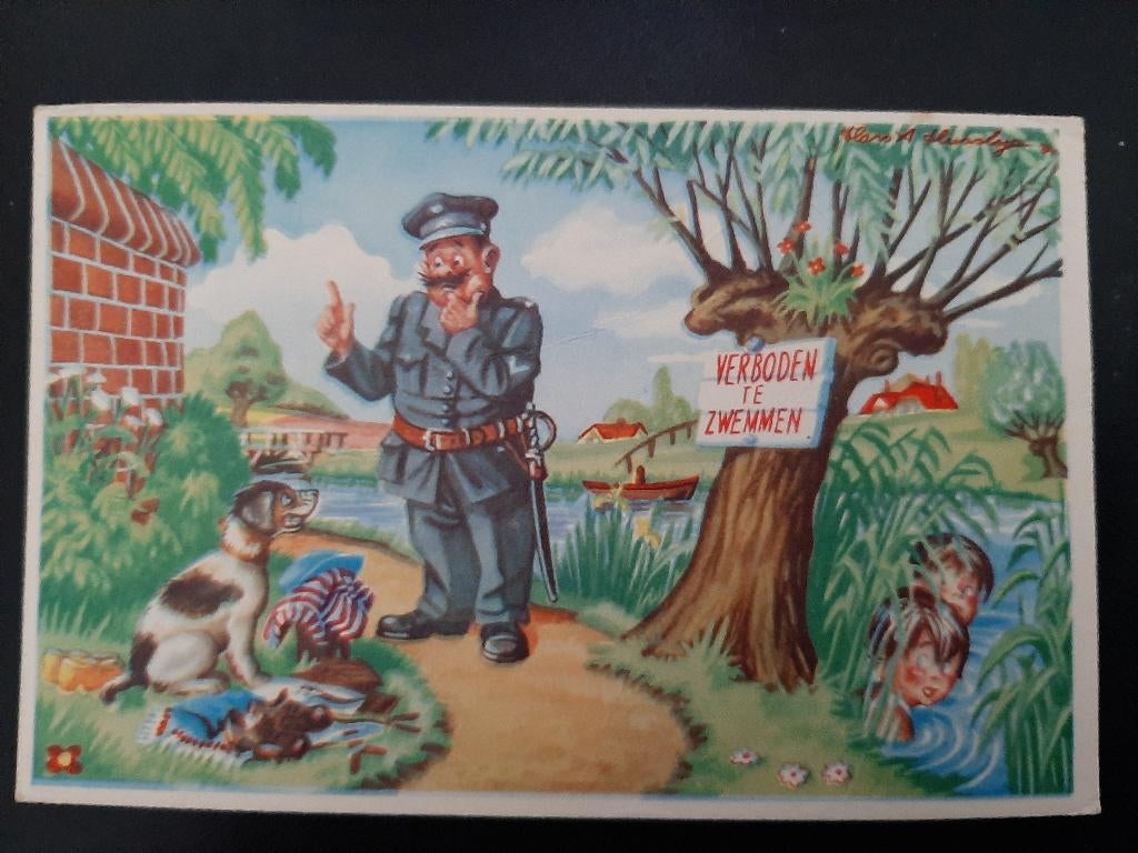 Hans A. Husslage, Agent met snor, verboden te zwemmen,, Verzenden, 1960 tot 1980, Gelopen, Kinderen