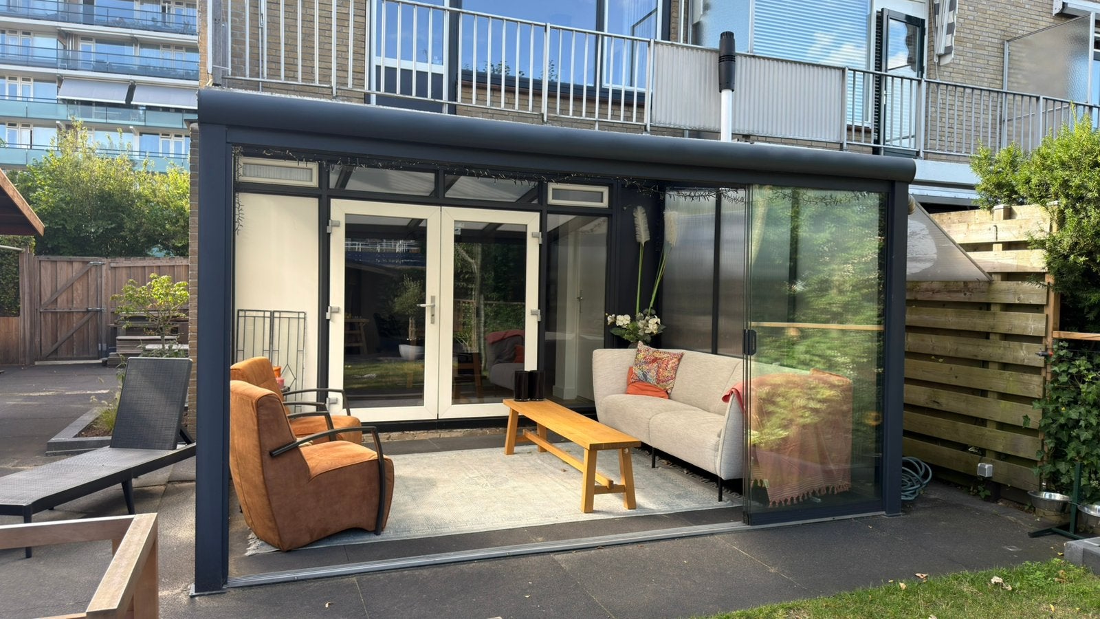 Aluminium Veranda/Serre met glazen schuifwant, Ophalen, Zo goed als nieuw, Serre