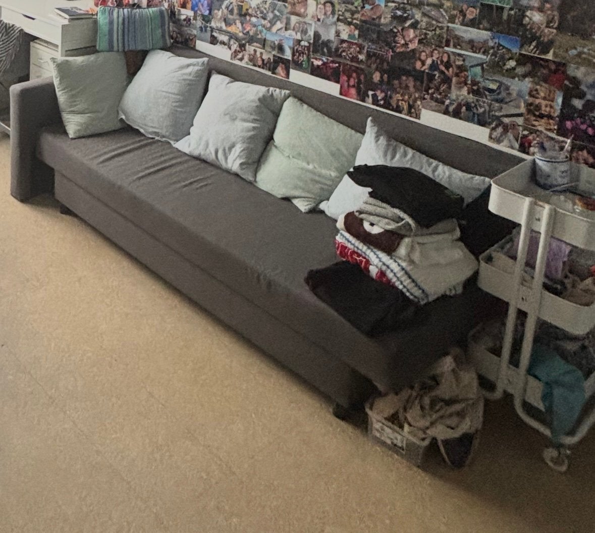 Ikea slaapbank met opbergruimte, Ophalen, Tweepersoons, 190 cm of minder, Zo goed als nieuw