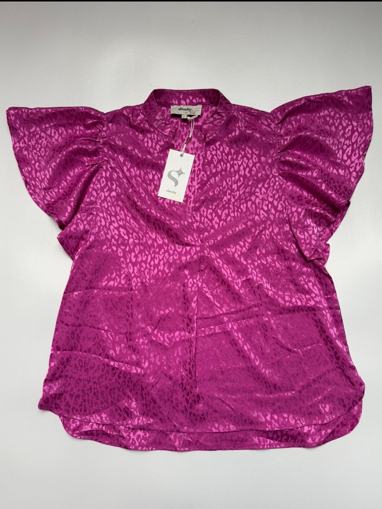 Nieuw Shoeby x Fred Jacquard ruffle blouse roze M, Maat 38/40 (M), Verzenden, Nieuw, Korte mouw