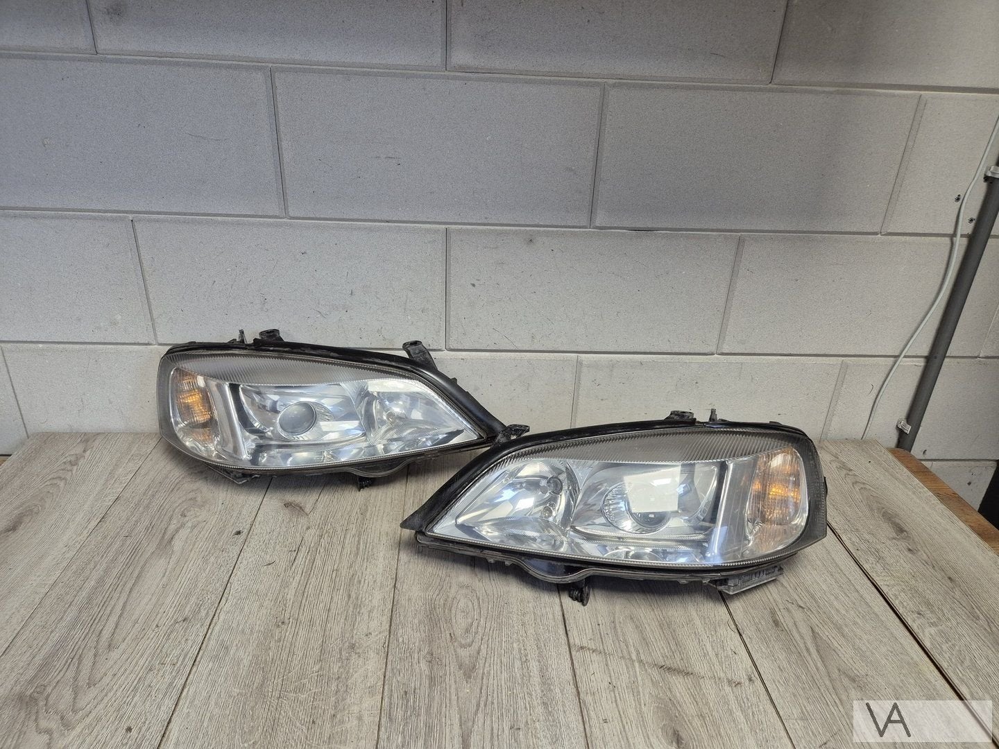 Opel Astra G 1998 - 2005 xenon koplamp set GEPOLIJST €200, Gebruikt, -, -, Opel