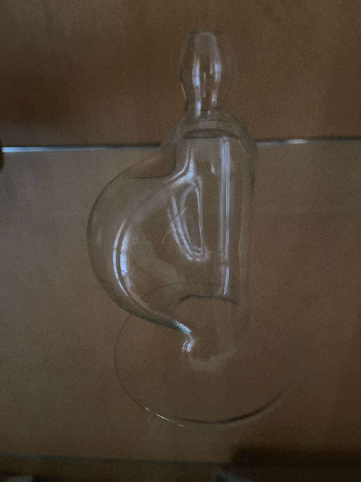 Antieke glazen handborstkolf - intact glas, Ophalen of Verzenden