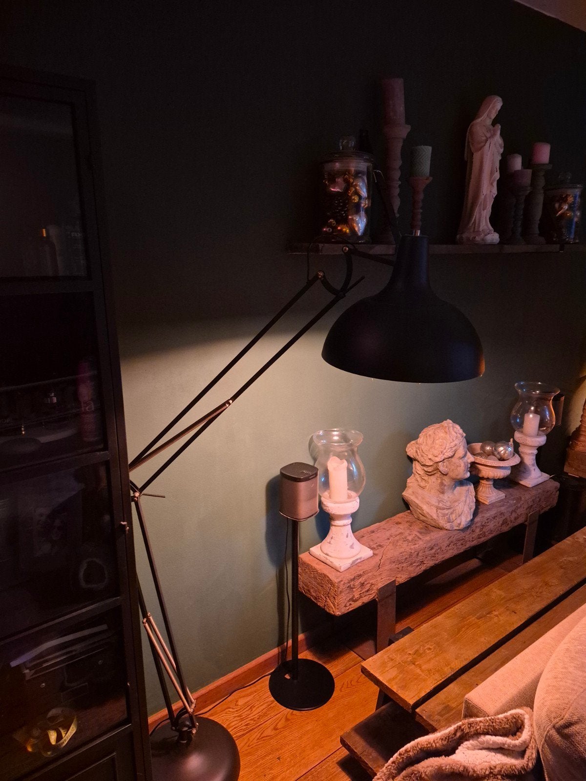 Grote Zwarte Staande Lamp - Verstelbaar Design, Ophalen, Gebruikt, Modern, Industrieel, E27 (groot)