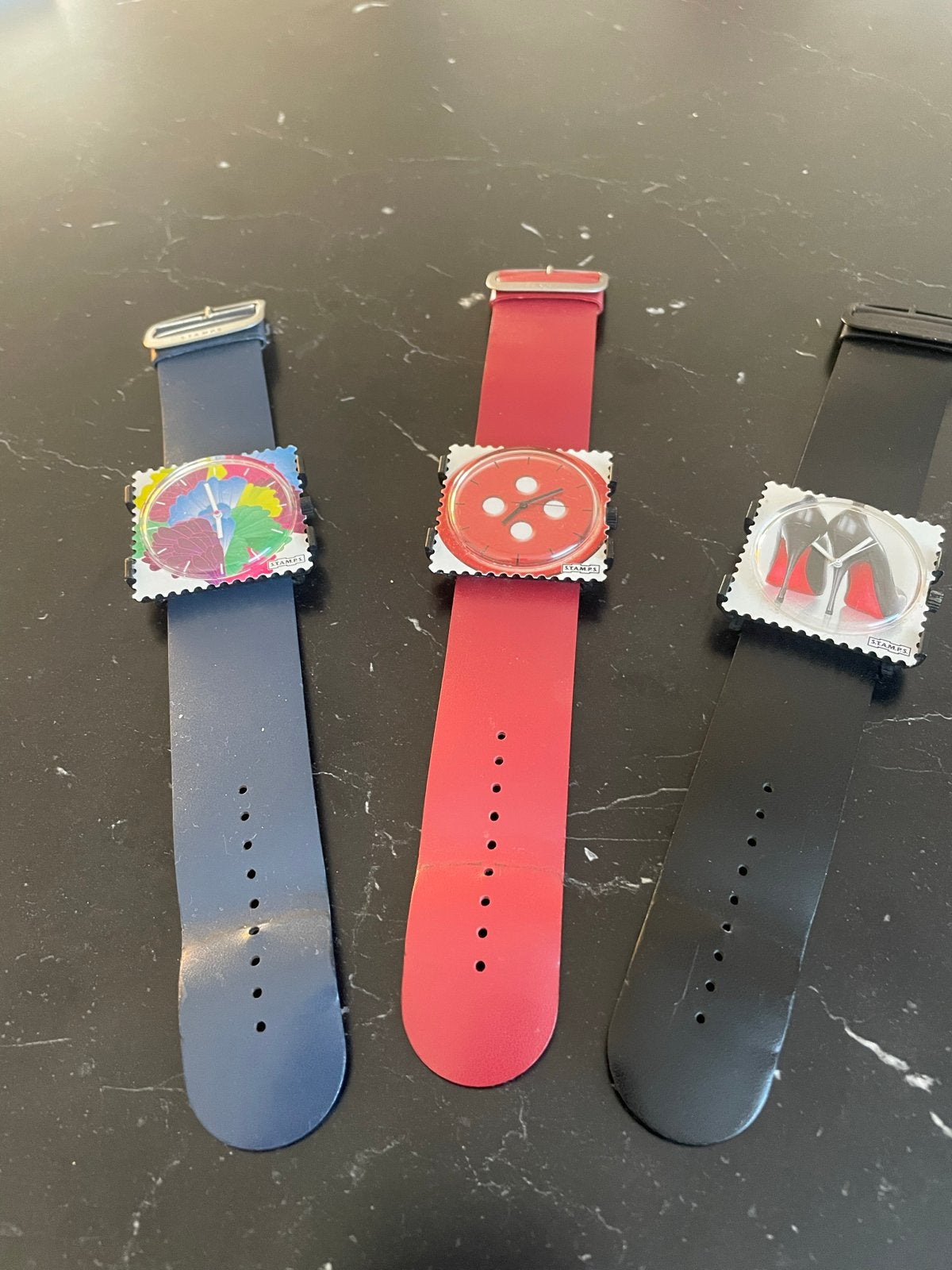 STAMPS horloges - Set van 3 met verwisselbare bandjes, Sieraden, Tassen en Uiterlijk, Horloges | Dames, Overige merken, Kunststof
