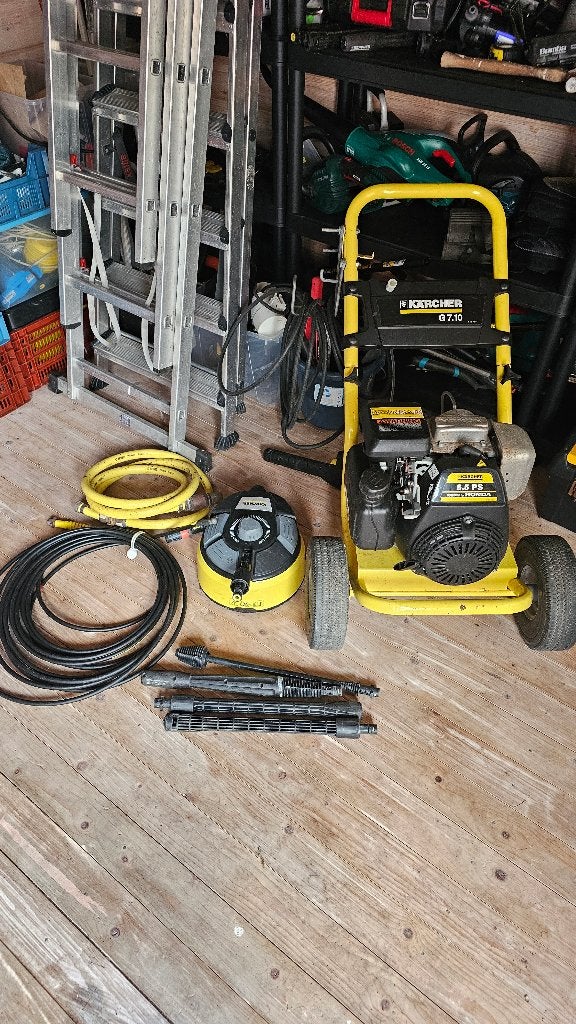 Kärcher G7.10 benzine hogedrukreiniger met veel accessoires, Ophalen, Benzine, Kärcher, Zo goed als nieuw