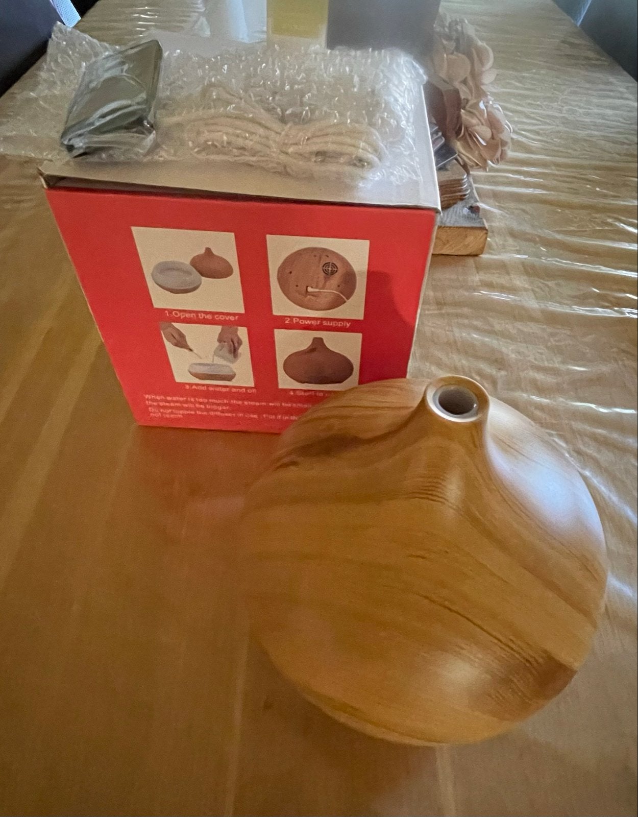 Nieuwe Aroma Diffuser - Houtnerf Design, Nieuw, Kunststof, Ophalen of Verzenden, Modern