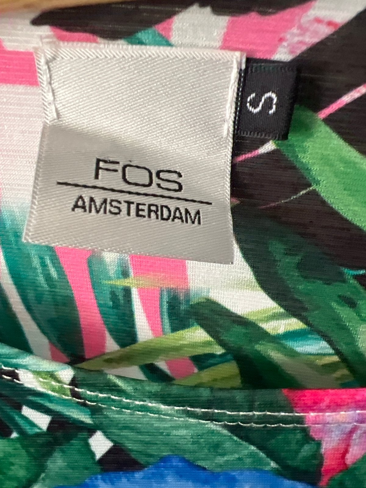 FOS Amsterdam Zomerjurk met Tropische Print Maat S, Meerkleurig, Ophalen of Verzenden, Zo goed als nieuw, Maat 36 (S)