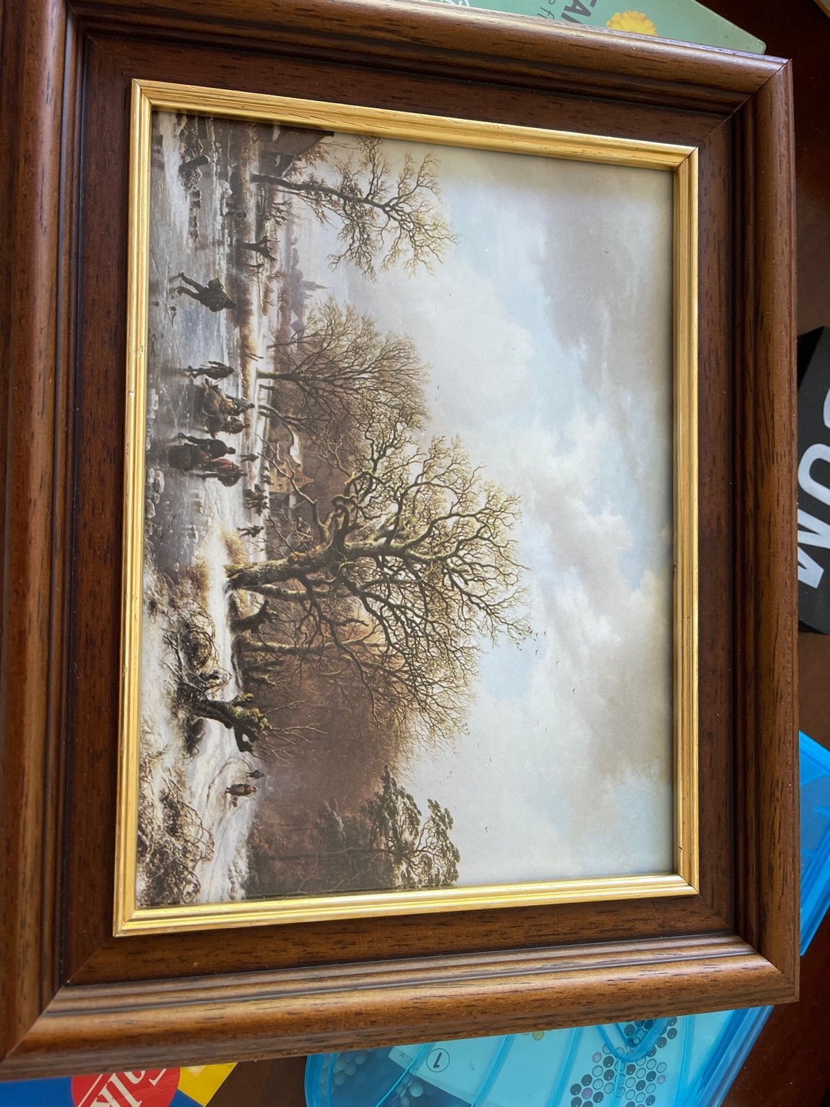 Wintergezicht B.C. Koekkoek - Klassiek Schilderij, Paneel, Ophalen of Verzenden, Landschap, Olieverf
