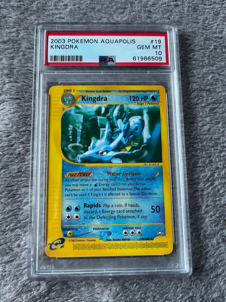 PSA 10 Pokemon 2003 Kingdra Aquapolis 19, Ophalen of Verzenden, Nieuw, Losse kaart