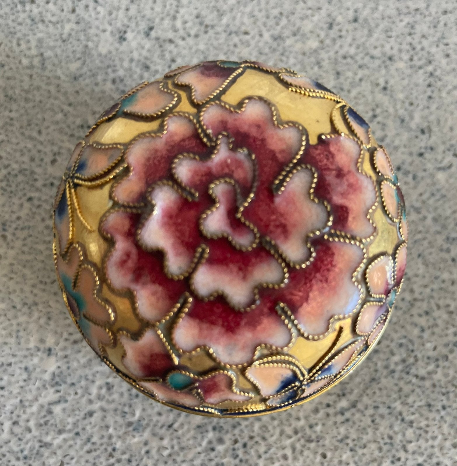 Prachtig Emaille Cloisonné doosje potje pillendoosje, Ophalen of Verzenden