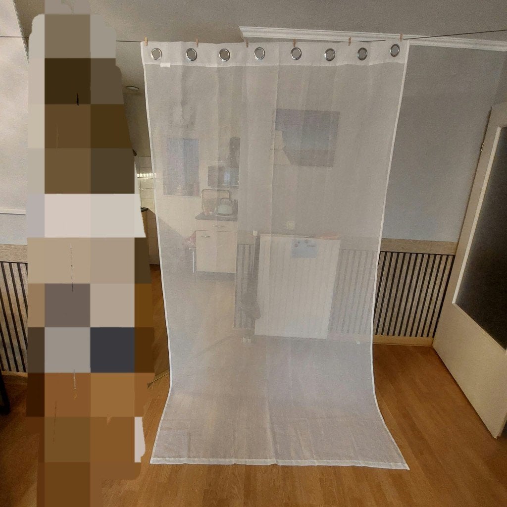 1xWitte vitrage van Voile Curtain,140x260cm, art.n3200222, Ophalen of Verzenden, Wit, Vitrage