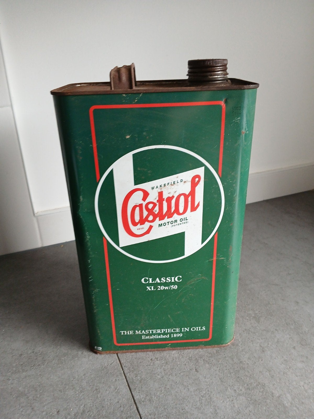 Castrol olieblik 30 cm hoog, Verzamelen, Ophalen of Verzenden, Gebruikt, Overige, Overige merken