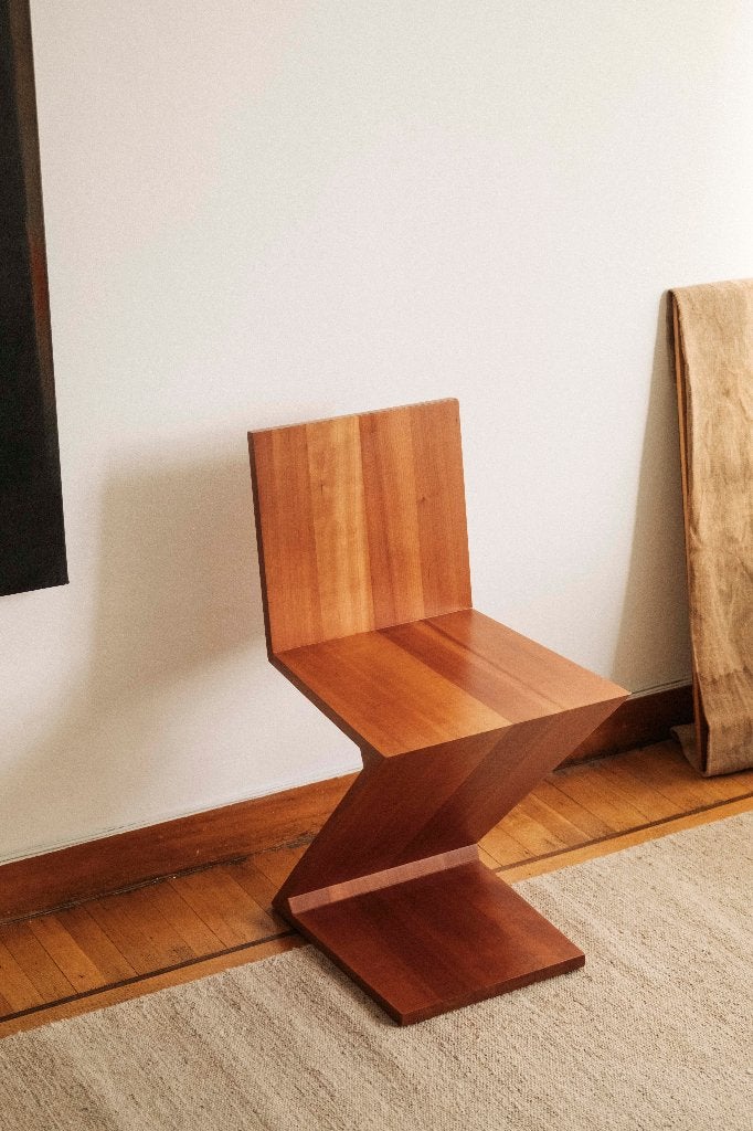 Gerrit Rietveld Cassina Zig Zag Chair, Huis en Inrichting, Ophalen, Bruin, Zo goed als nieuw, Eén