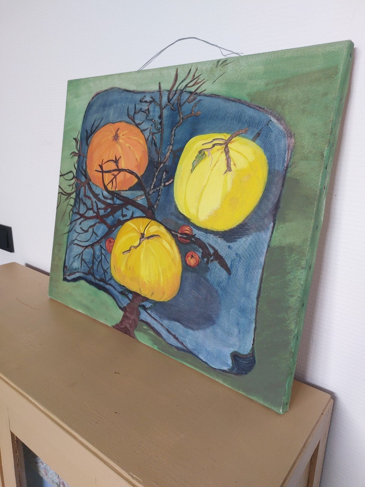 Herfst stilleven: Pompoenen en takken - Eigen werk, Ophalen