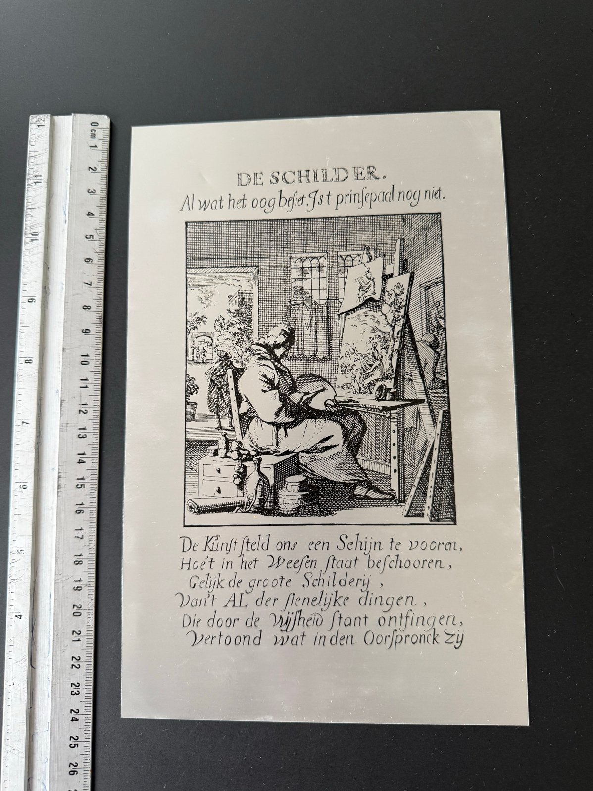 Vintage Aluminium Wandplaat “De Schilder” Nostalgisch, Ophalen of Verzenden