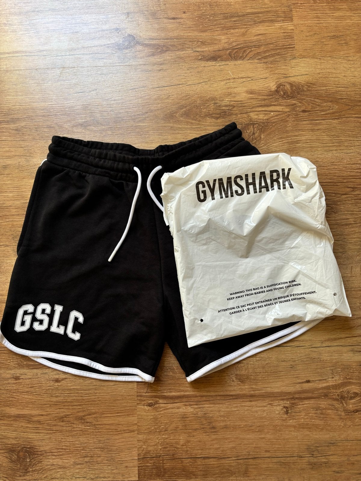Gymshark GSLC Sportshorts Zwart Maat M, Ophalen, Fitness, Maat 48/50 (M), Zwart
