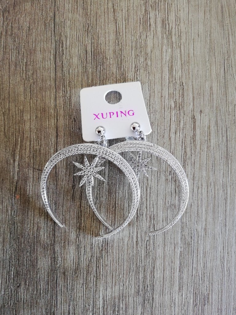 Oorbellen Halve Maan met Sterren, Sieraden, Tassen en Uiterlijk, Oorbellen, Overige materialen, Nieuw, Ophalen of Verzenden, Knopjes of Stekers