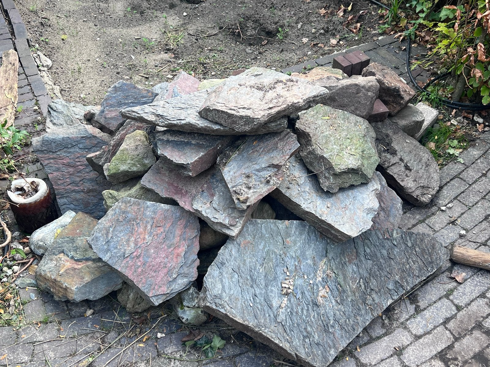 Partij natuurstenen rotsen en keien voor tuin, Ophalen, Overige materialen, Gebruikt, Kei