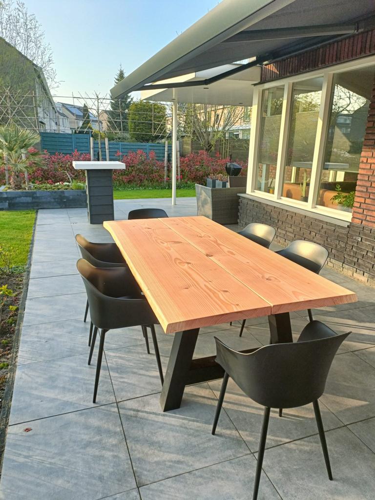 Robuuste Douglas buitentafel op maat, Tuin en Terras, Tuintafels, Ophalen of Verzenden, Zo goed als nieuw