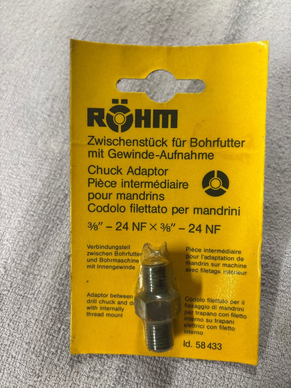 RÖHM Boorkop Adapter 3/8" - 24 NF, Ophalen of Verzenden, Nieuw, Overige typen