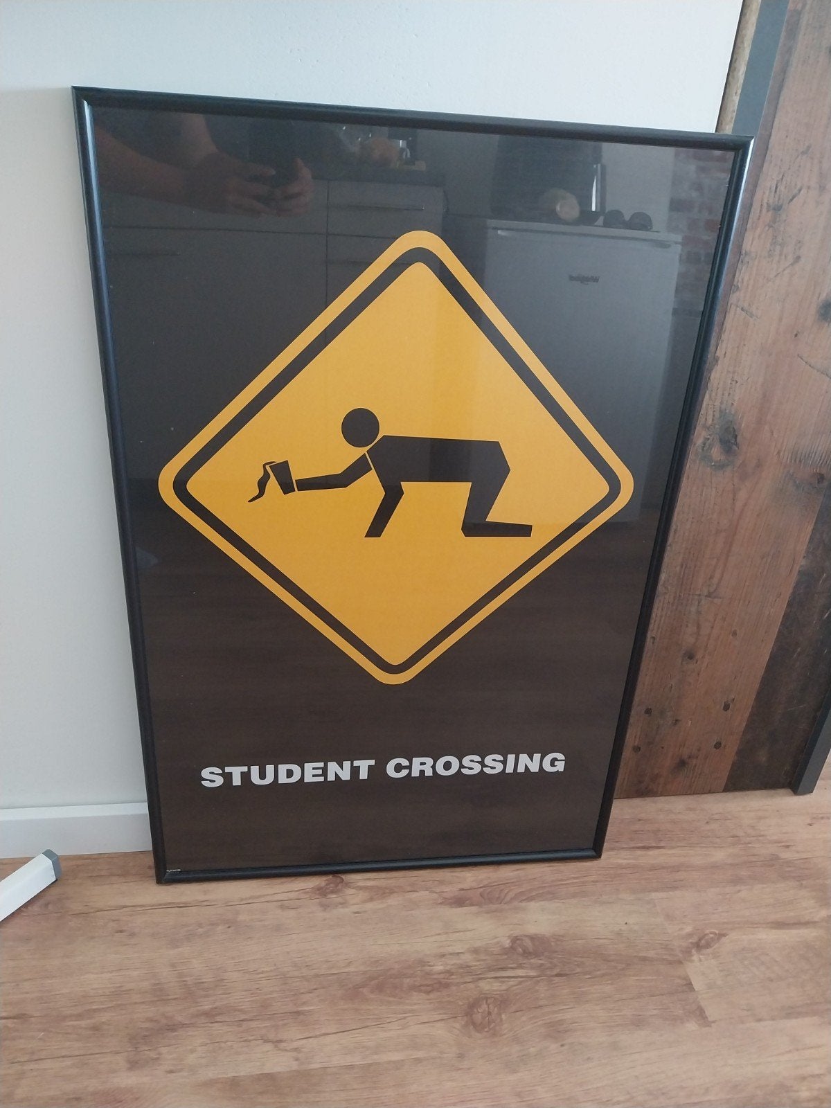 Schilderij student crossing, Verzamelen, Ophalen, Rechthoekig Staand, Met lijst, Deurposter of groter