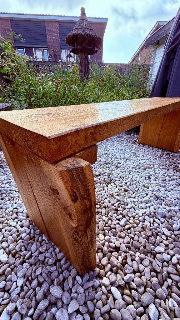 Massief eiken houten bankje, Ophalen