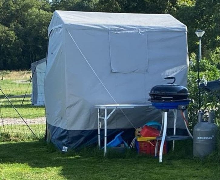 Obelink tentschuur Hypercamp, Caravans en Kamperen, Tenten, Ophalen, Gebruikt, Tot en met 4