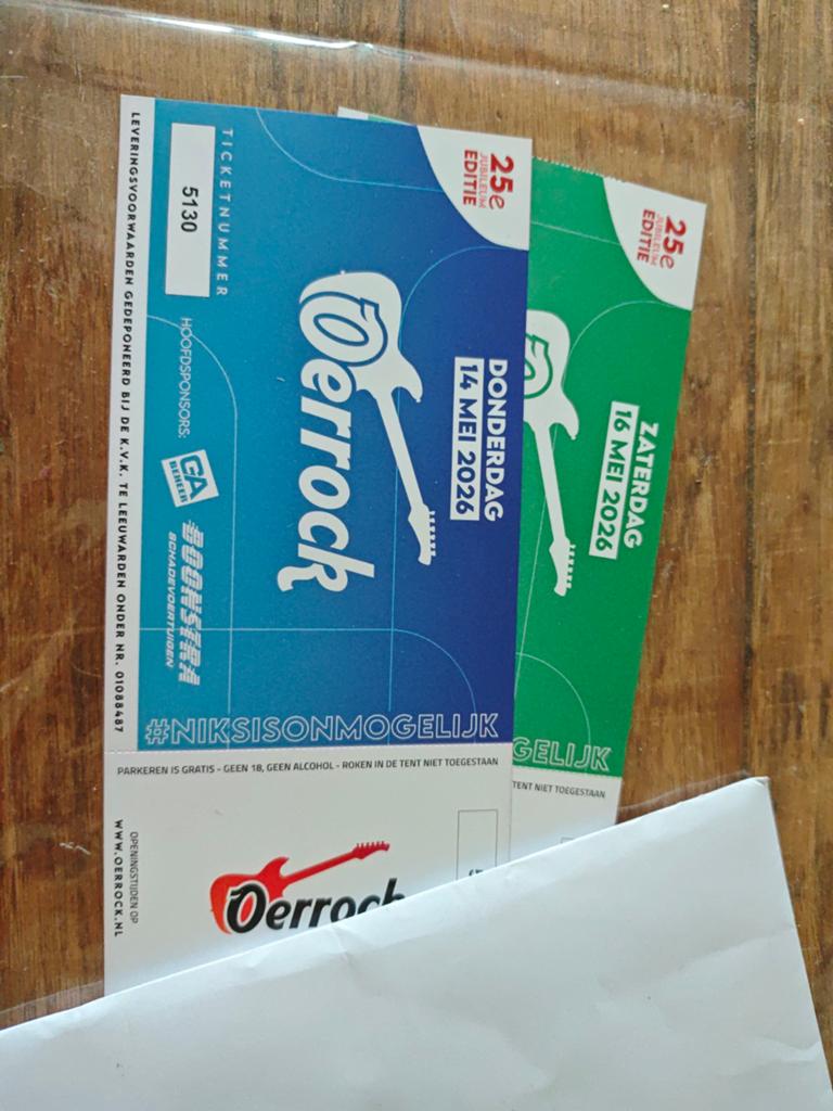 Oerrock ticket zaterdag, Tickets en Kaartjes, Eén persoon