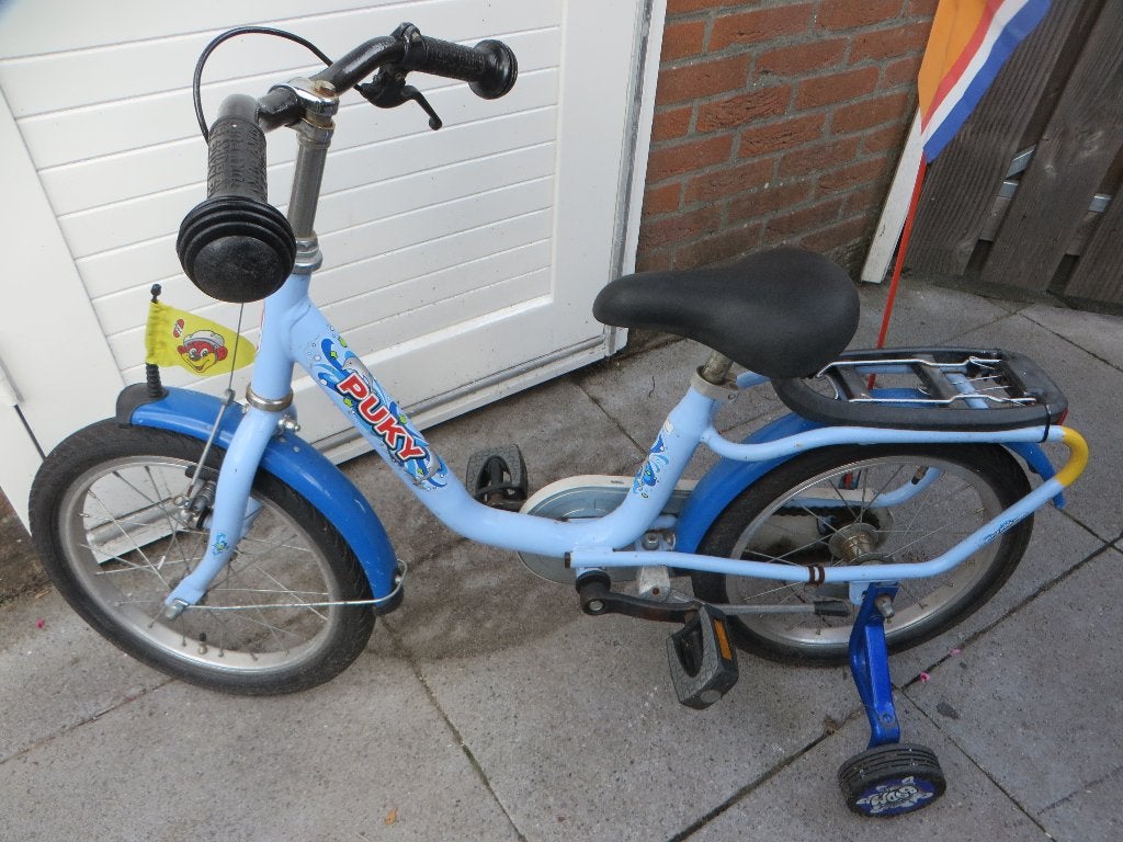 Kinderfietsje Puky (16 inch), Ophalen, Terugtraprem, Zijwieltjes, Puky