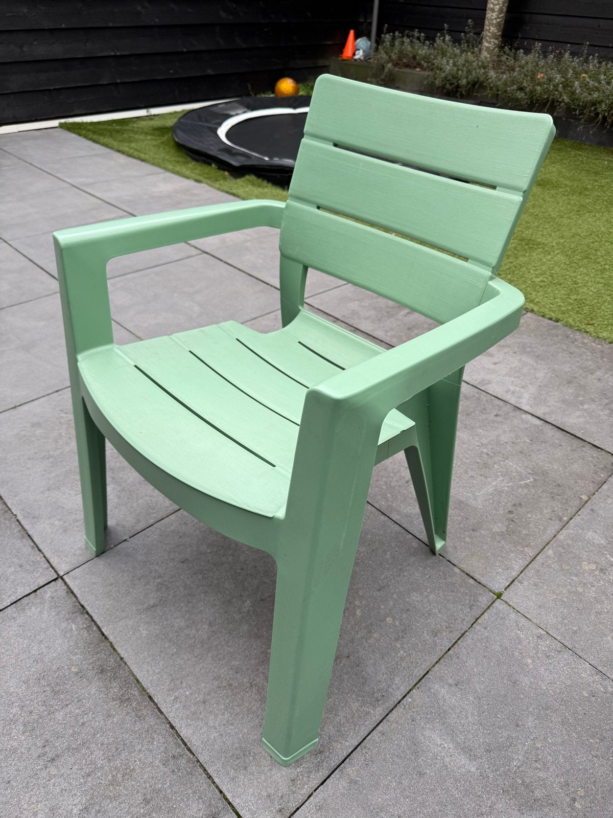 7 stuks Keter stapelstoel - Groen kunststof tuinstoel, Tuin en Terras, Ophalen, Gebruikt, Kunststof, Stapelbaar