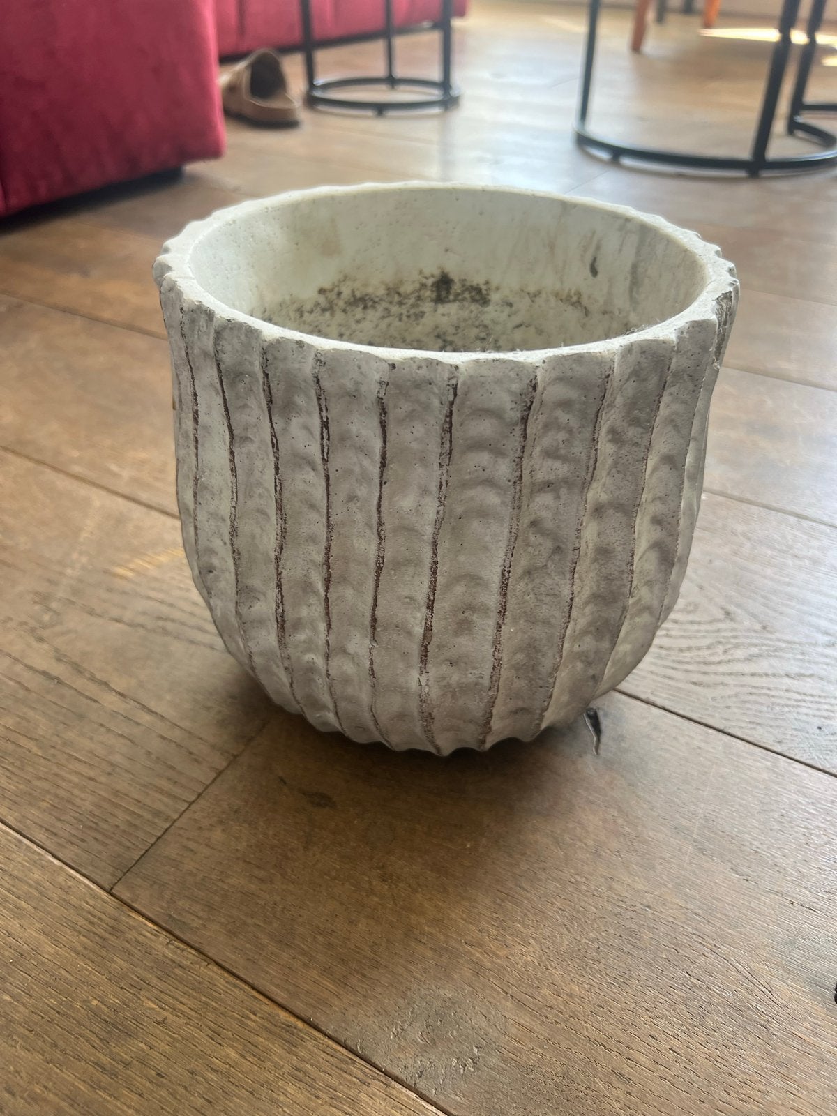 Decoratieve bloempot van beton/steen landelijk uniek, Gebruikt, Rond, Binnen, Ophalen of Verzenden