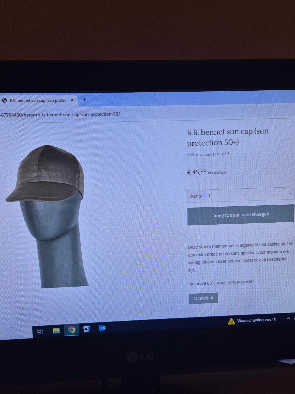 Pet voor heren, zwart en lichtbruin, 1 maat. Nieuw!, B.B.Bennet, Nieuw, Pet, One size fits all