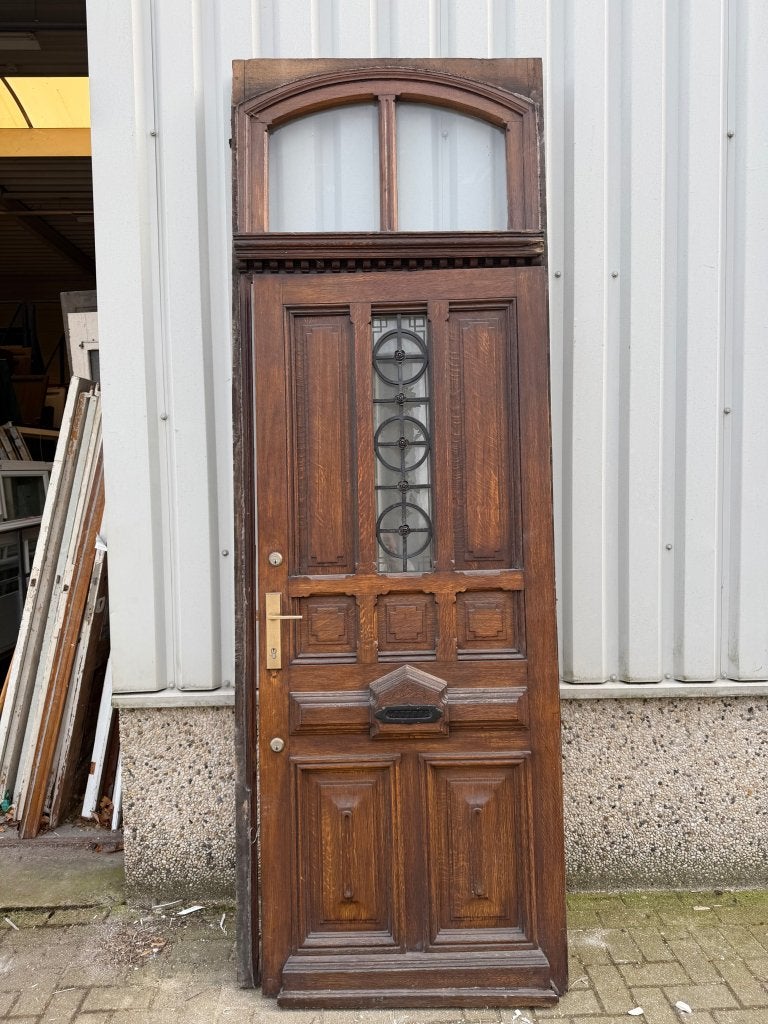 Prachtige antieke eiken voordeur met kozijn, La belle porte, Jurgen.hoogenboezem@gmail.com, 80 tot 100 cm, 215 cm of meer