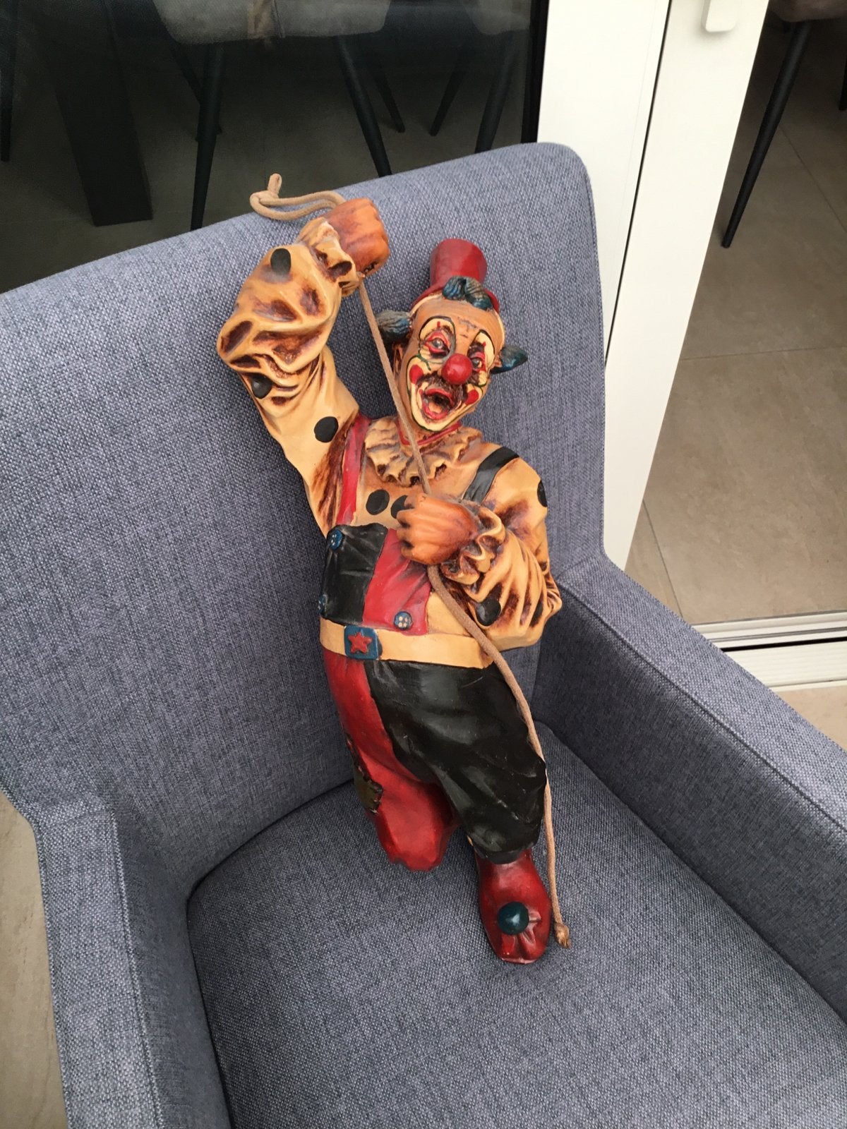 Vintage Polyester Clown Beeld - 55 cm, Antiek en Kunst, Ophalen of Verzenden