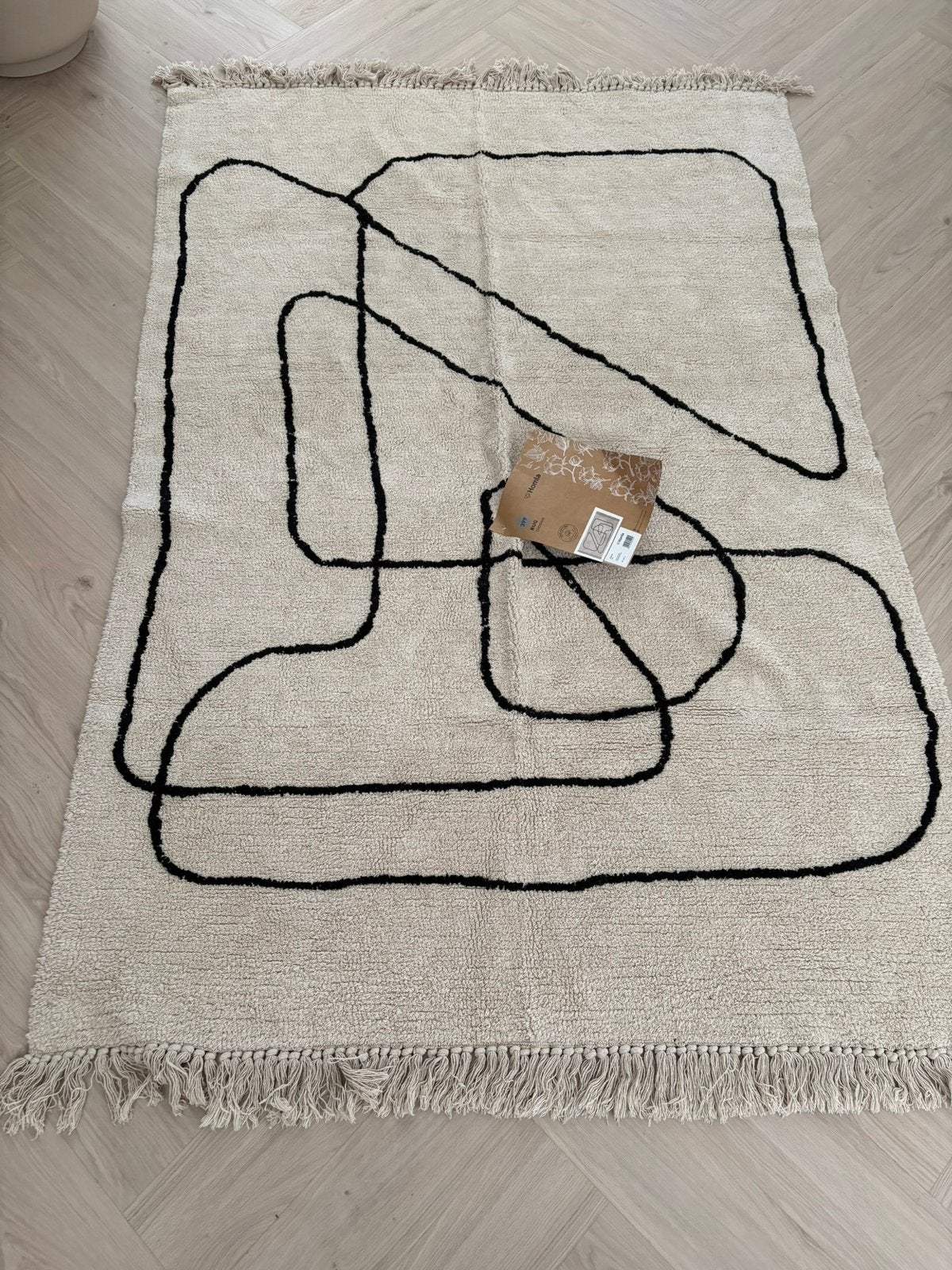 Homla katoenen vloerkleed 140x200 Nieuw!, Ophalen, 100 tot 150 cm, Beige, 200 cm of meer