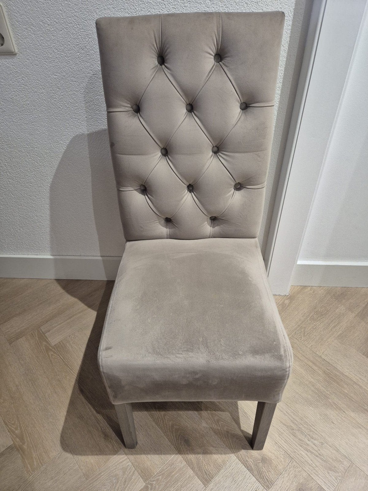 Set van 6 nette eetkamerstoelen, Gebruikt, Overige kleuren, Ophalen of Verzenden, Stof