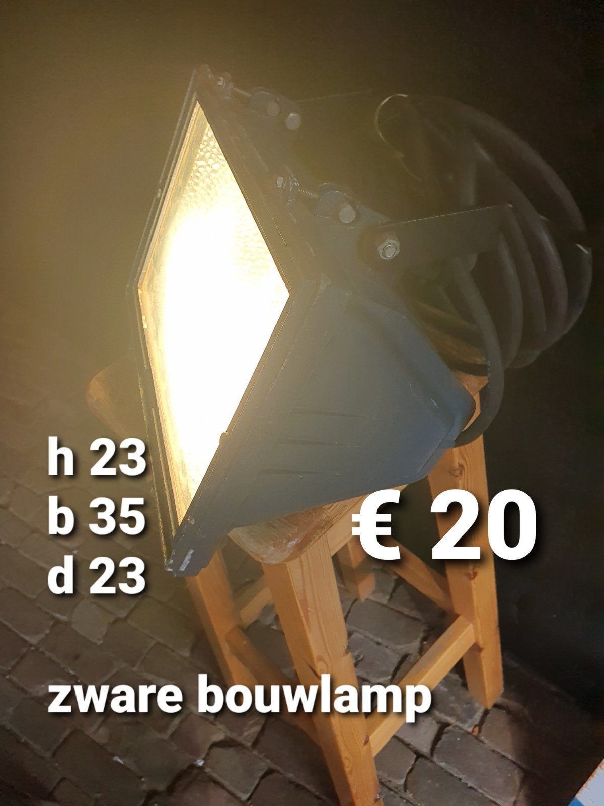 Zware bouwlamp, goed werkend, Ophalen of Verzenden, Gebruikt, 500 watt of meer, Lamp met armatuur