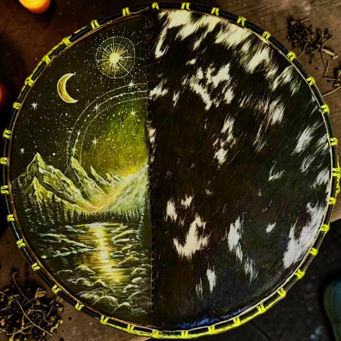 OVERGEDRAGEN Sjamanendrum Two Spirit Paard/Geit, Verzenden, Nieuw, Trommel