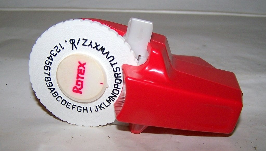 Vintage kleine Rotex Tapelabel printer. Izgs., Antiek en Kunst, Ophalen of Verzenden