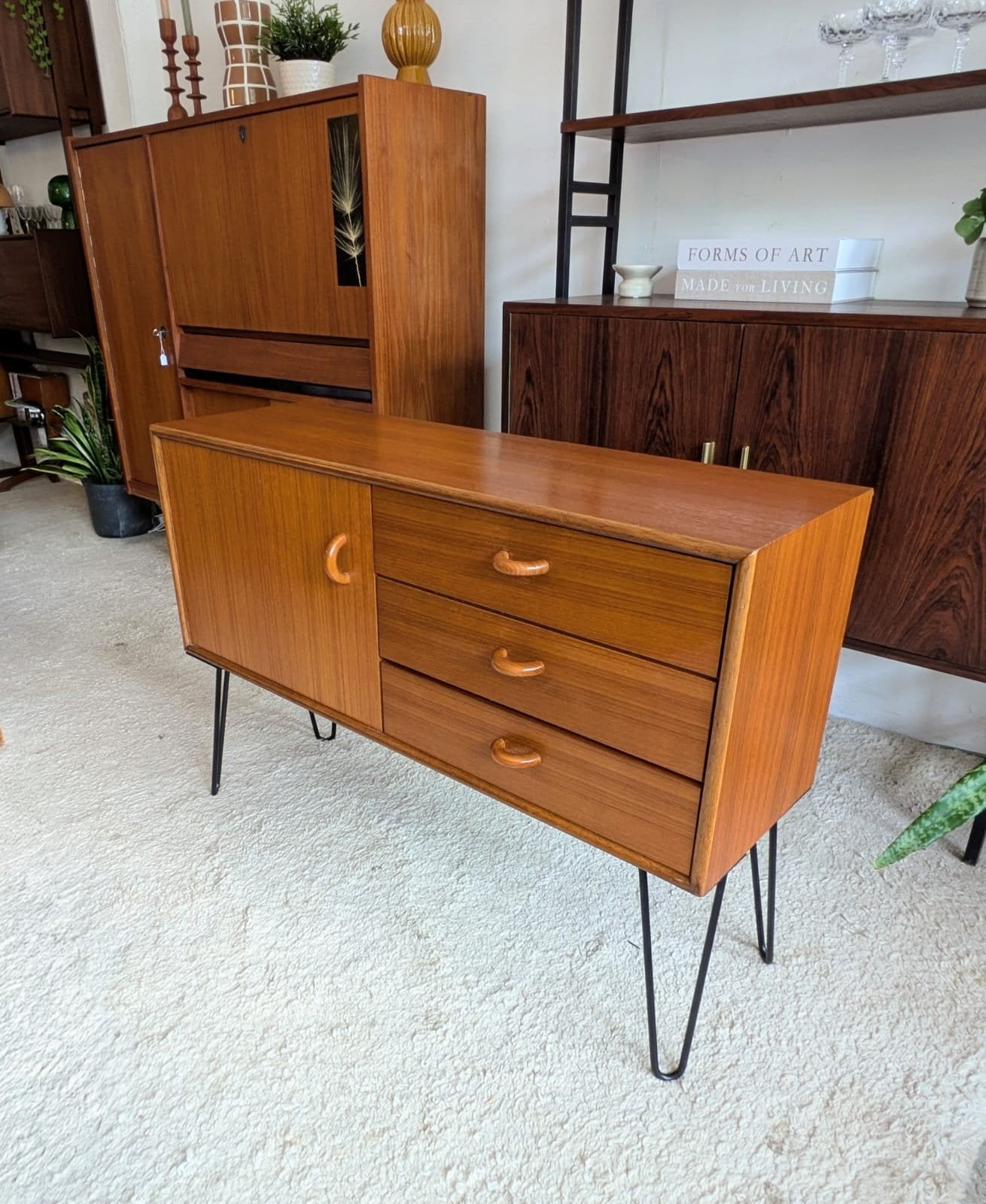 Vintage teakhouten dressoir, ladekastje, Sudbrock, Huis en Inrichting, Kasten | Dressoirs, Ophalen, ., 50 tot 100 cm, Zo goed als nieuw