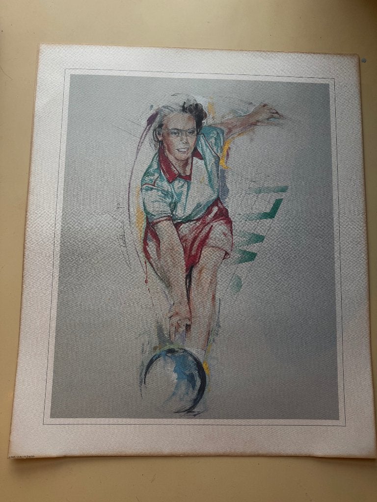 2 vintage bowling posters (1990)–Twan V.–Dutch Art Studio's, Rechthoekig Staand, Ophalen of Verzenden, Zo goed als nieuw, Sport