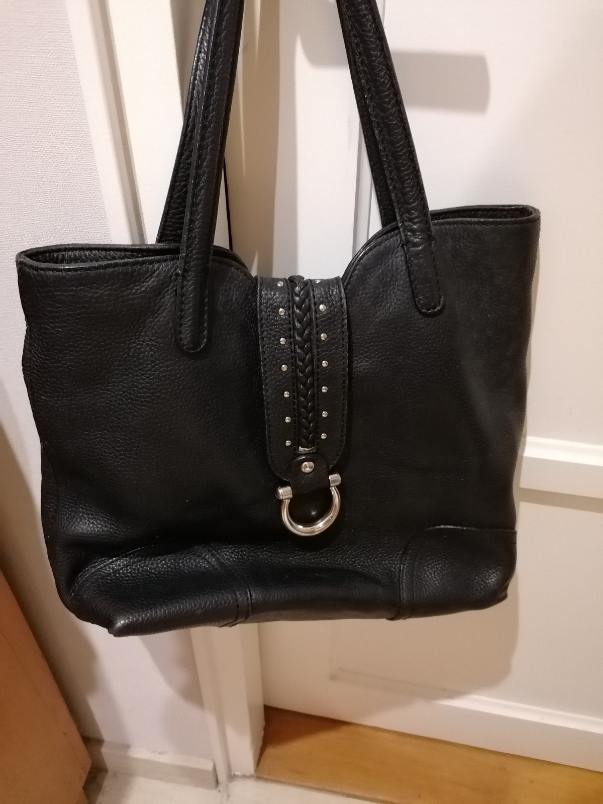 Coccinelle leren handtas zwart (33x39x14), Verzenden, Gebruikt, Zwart, Handtas