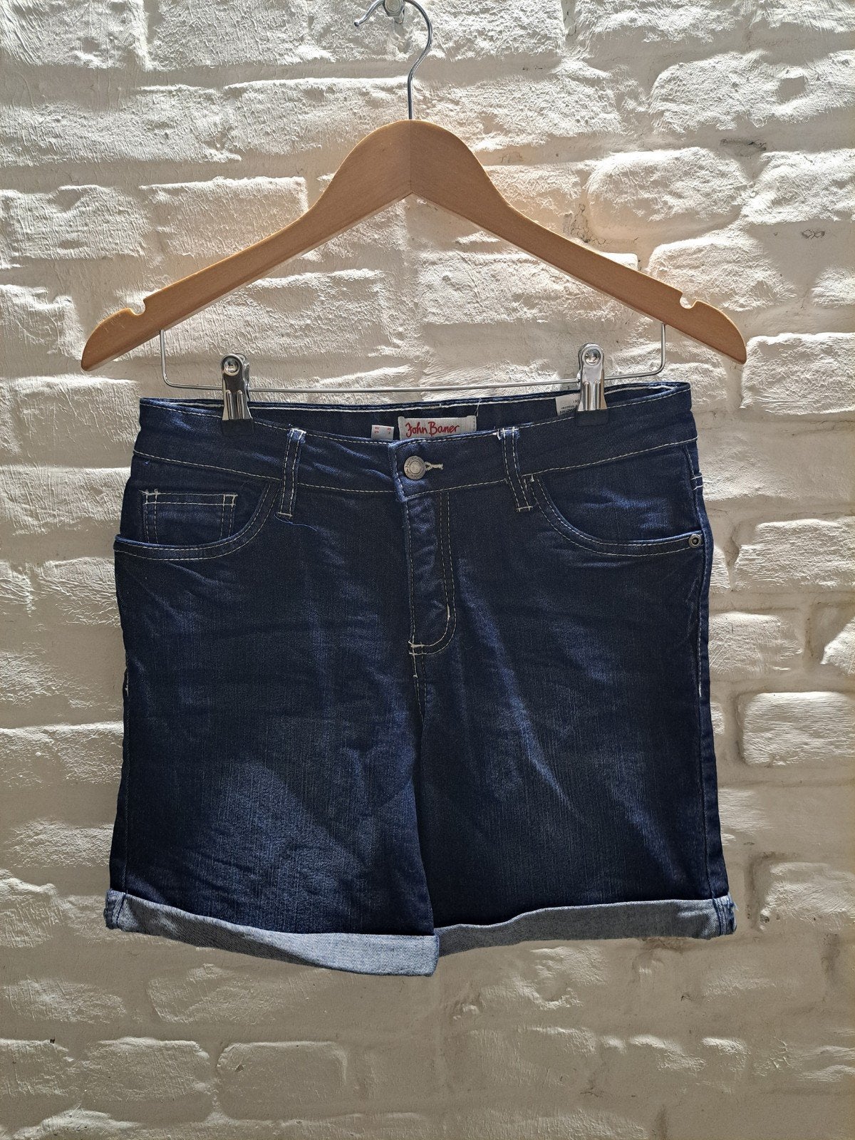 John Baner spijkerbroek shorts maat 38, Maat 38/40 (M), Kort, John Baner, Zo goed als nieuw