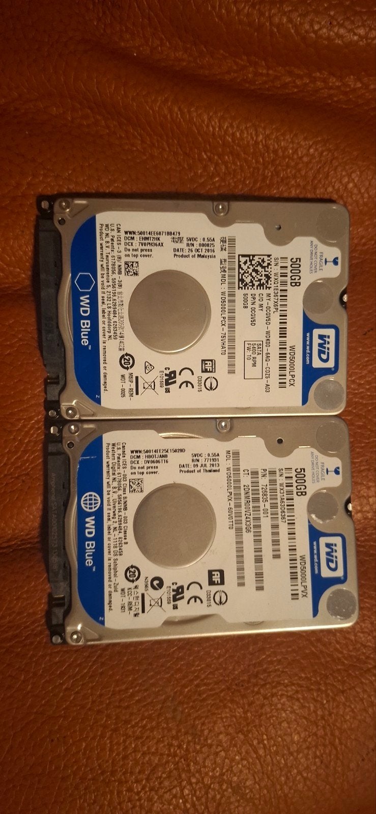 WD Blue 500GB 2.5 inch SATA Harde Schijf (2 stuks), Computers en Software, Intern, Gebruikt, Ophalen of Verzenden, Laptop
