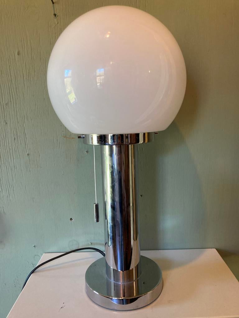 Vintage glashutte bauhaus tafellamp, Huis en Inrichting, Lampen | Tafellampen, Ophalen of Verzenden, Zo goed als nieuw, Glas, Minder dan 50 cm